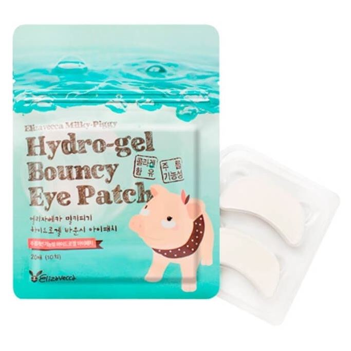 Elizavecca Milky Piggy Hydro-gel Bouncy Eye Patch Набор патчей для глаз с жемчугом и гиалуроновой кислотой