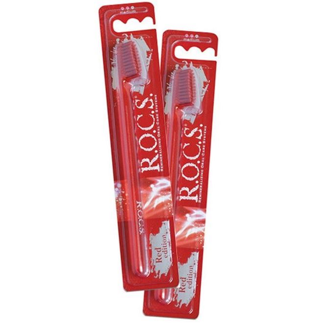 R.O.C.S. Toothbrushes & Dental Floss Red Edition Classic Medium Зубная щетка Red Edition средней жесткости