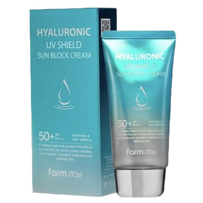 FarmStay Sun Care Hyaluronic Uv Shield Sun Block Cream SPF 50/PA+++ Крем солнцезащитный с гиалуроновой кислотой 