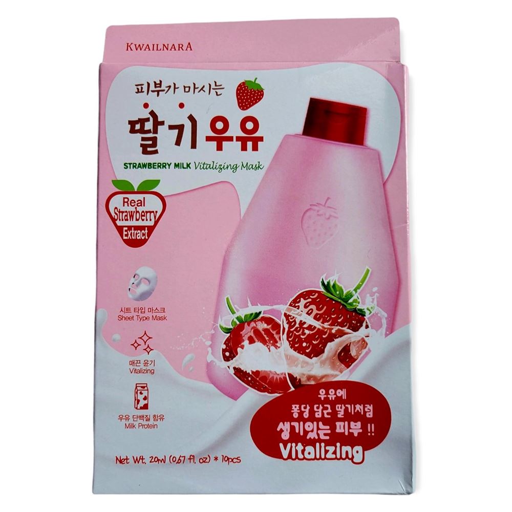 Welcos Skin Care Kwailnara Strawberry Milk Vitaliging Mask Маска тканевая 