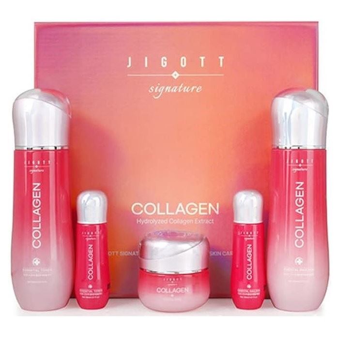 Jigott Skin Care Набор Signature Collagen Essential Skin Care 3Set Набор: тонер, эмульсия, крем для лица с коллагеном