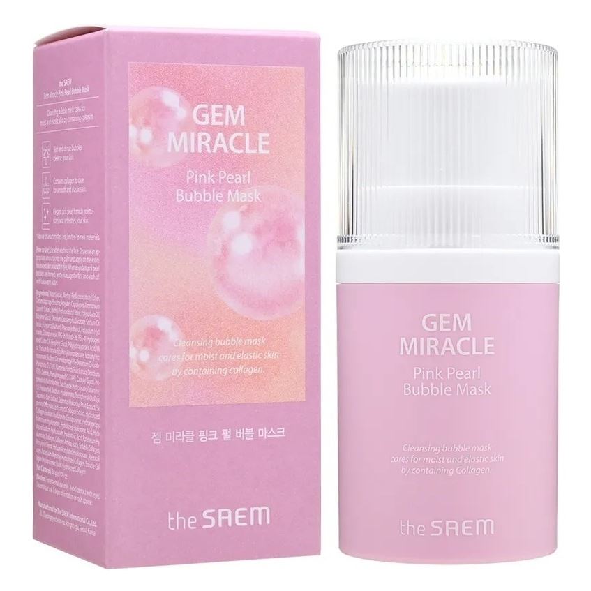 The Saem Gem Miracle Gem Miracle Pink Pearl Bubble Mask Маска для лица пузырьковая очищающая 