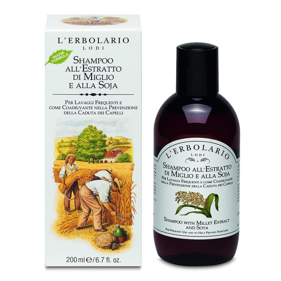 Lerbolario Hair Care Shampoo with Millet Extract and Soya Шампунь для волос c экстрактом пшеницы и сои