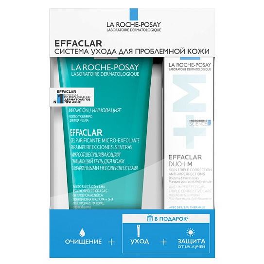 La Roche Posay Effaclar Набор Effaclar Set Очищающий гель + крем DUO + флюид UVMUNE 400 Набор: очищающий гель, крем DUO+ М, тонирующий флюид