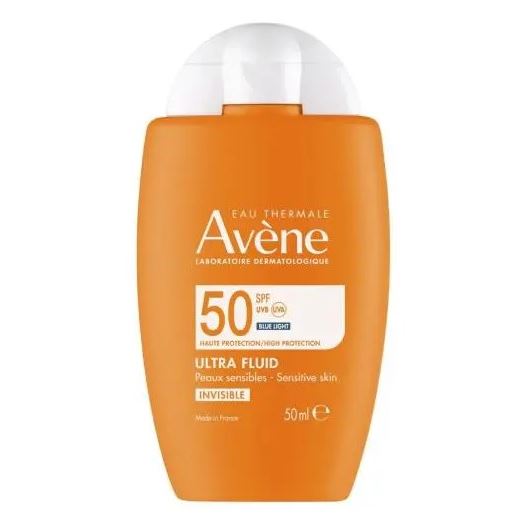 Avene Sun Care Ultra Fluid SPF50+  Ультралегкий солнцезащитный невидимый флюид для лица SPF 50 