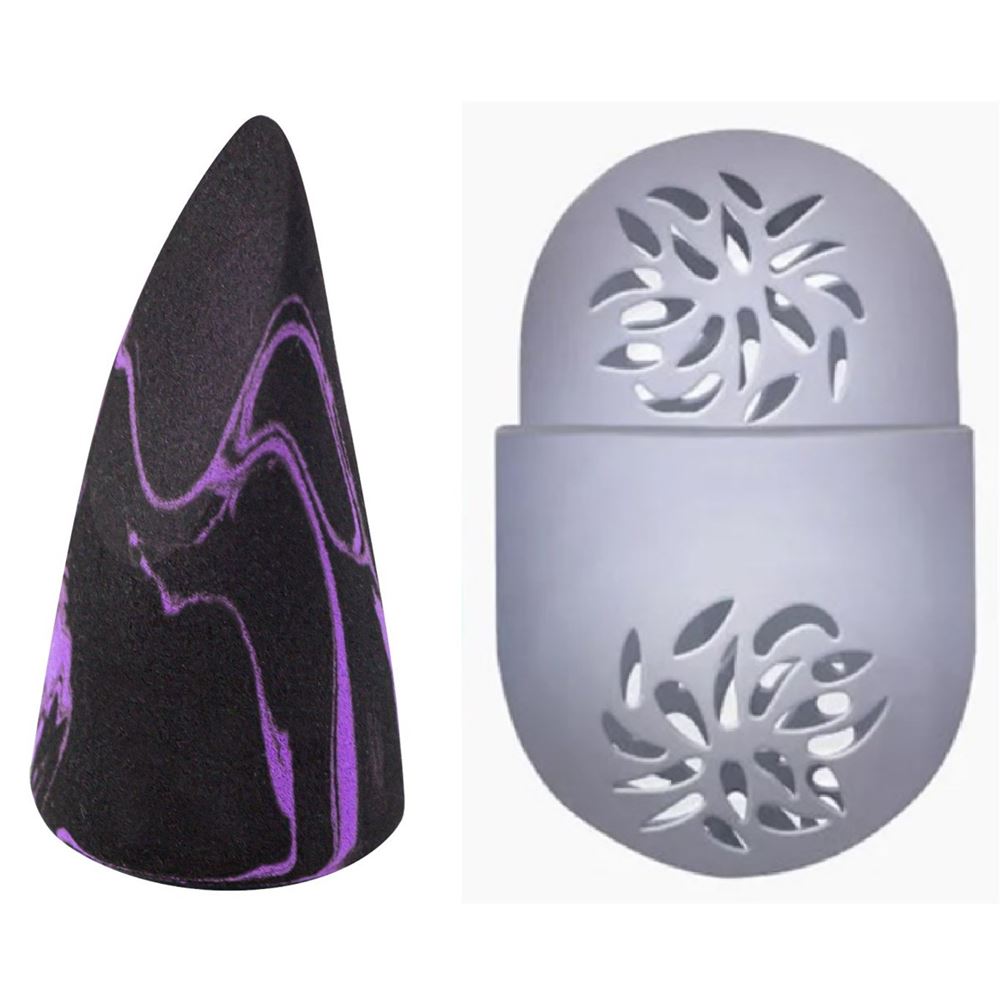 Limoni Accessories  Набор Спонж для макияжа "Makeup Sponge" Black Purple + Футляр силиконовый для спонжа Набор 