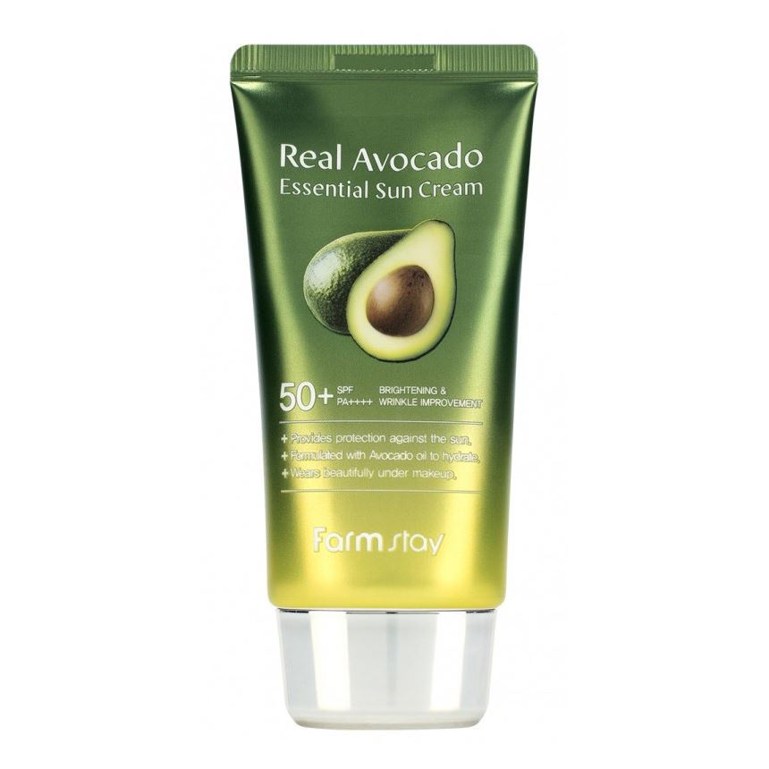 FarmStay Sun Care Real Avocado Essential Sun Cream SPF50+ PA++++ Крем солнцезащитный для лица с экстрактом авокадо