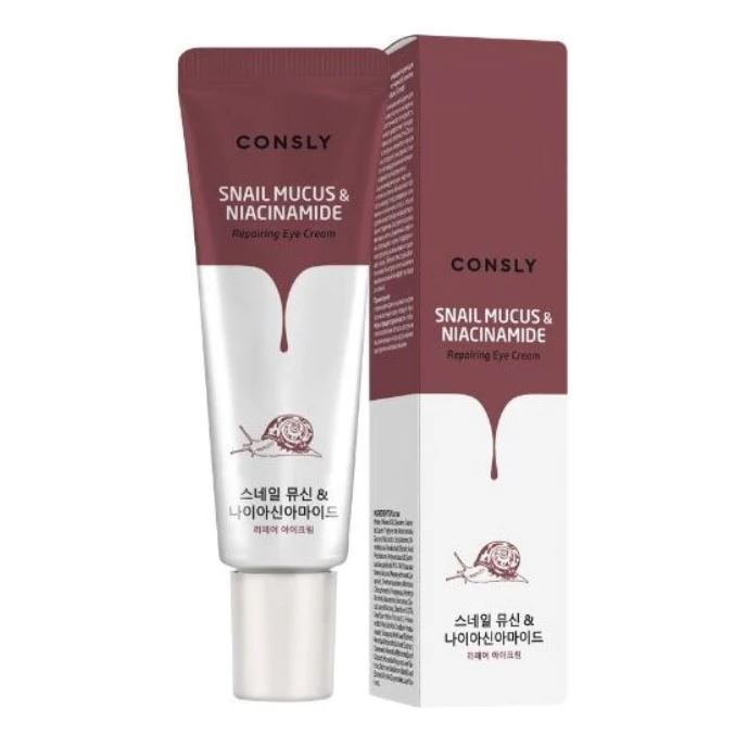 Consly Face Care Snail Mucus & Niacinamide Repairing Eye Cream Крем восстанавливающий для век с муцином черной улитки и ниацинамидом