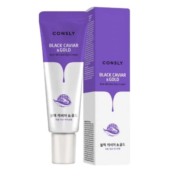 Consly Face Care Black Caviar & Gold Anti-Wrinkle Eye Cream Крем для век от морщин с золотом и экстрактом черной икры