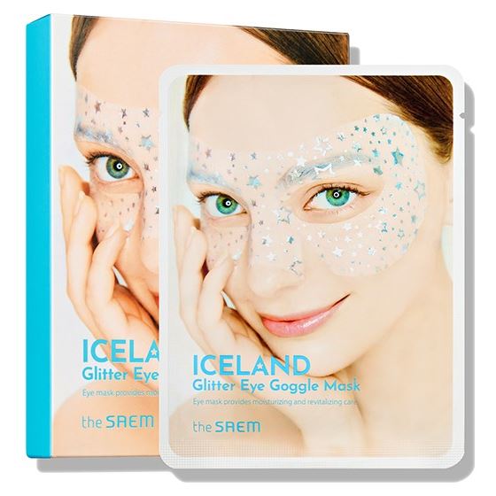 The Saem Face Care Iceland Glitter Eye Goggle Mask  Набор масок для кожи вокруг глаз тканевых