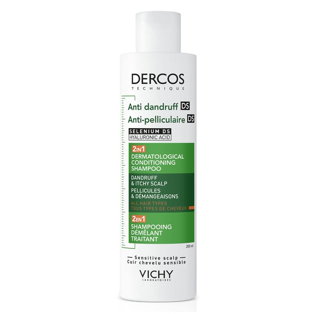 VICHY Dercos Шампунь-уход 2 в 1 интенсивный увлажняющий против перхоти DS Anti Dandruff DS 2 in 1 Dermatological Conditioning Shampoo