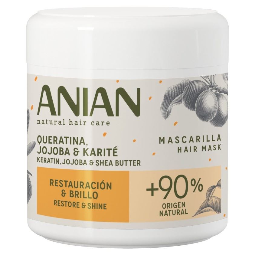 Anian Keratin, Jojoba & Shea Butter Keratin, Jojoba & Shea Butter Mask Питательная маска для поврежденных и вьющихся волос с кератином, маслами жожоба и карите