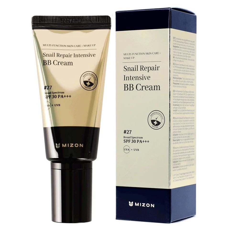 Mizon Make Up Snail Repair Intensive BB Cream SPF30+ РА+++ (Premium) Интенсивный восстанавливающий BB крем с муцином улитки 