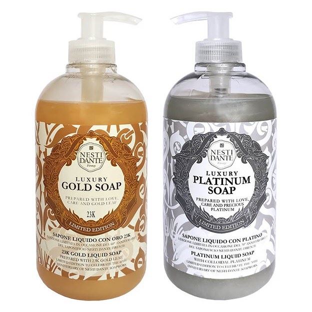 Nesti Dante Liquid Soap Luxury Gold & Luxury Platinum Soap Набор жидкого мыла Юбилейное золотое и Юбилейное платиновое