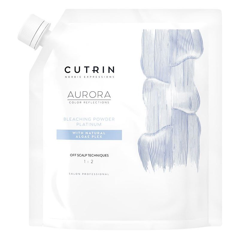 Cutrin Coloring Hair and Perming Aurora Bleaching Powder Platinum with Natural Plex Обесцвечивающий порошок без отдушек с водорослями