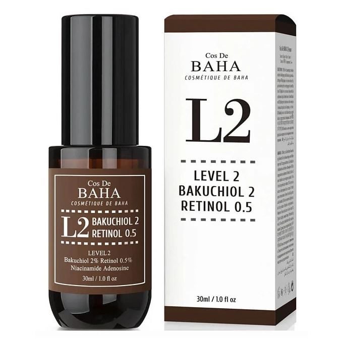 Cos De Baha Serum Bakuchiol & Retinol Serum L2 Сыворотка для лица антивозрастная с бакучиолом и ретинолом 