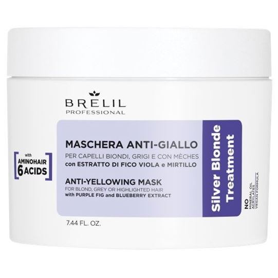 Brelil Professional Amino Treatment Silver Blonde Mask Антижелтая маска для светлых, мелированных и седых волос