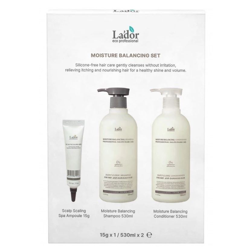 Lador Hair Care Набор Moisture Balancing Set  Набор: шампунь, кондиционер, пилинг для кожи головы